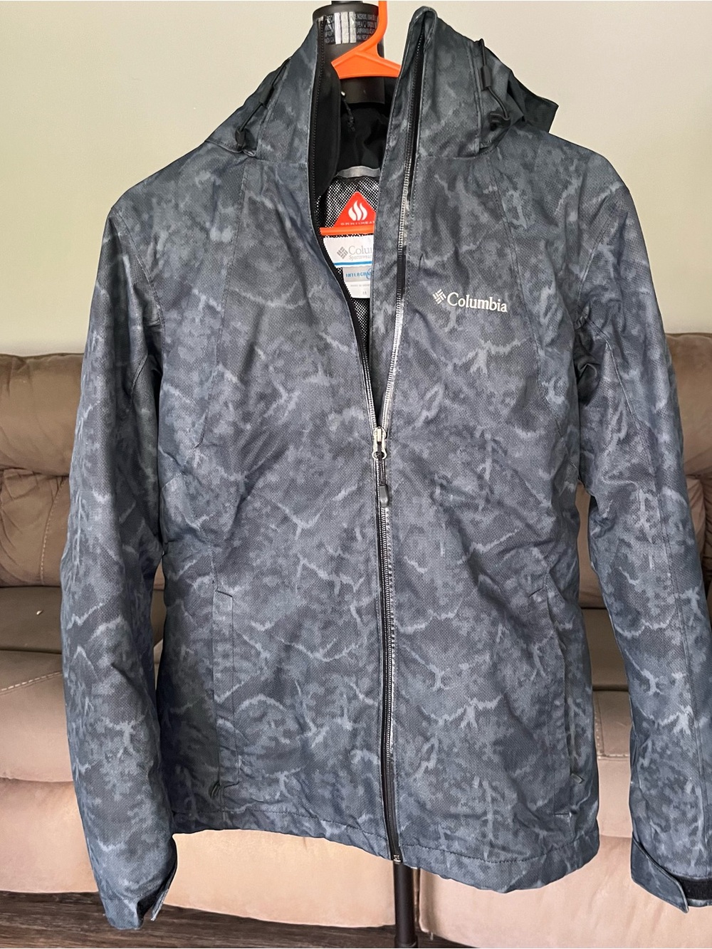 Columbia  Hooded Waterproof Jacket - Black/Gray